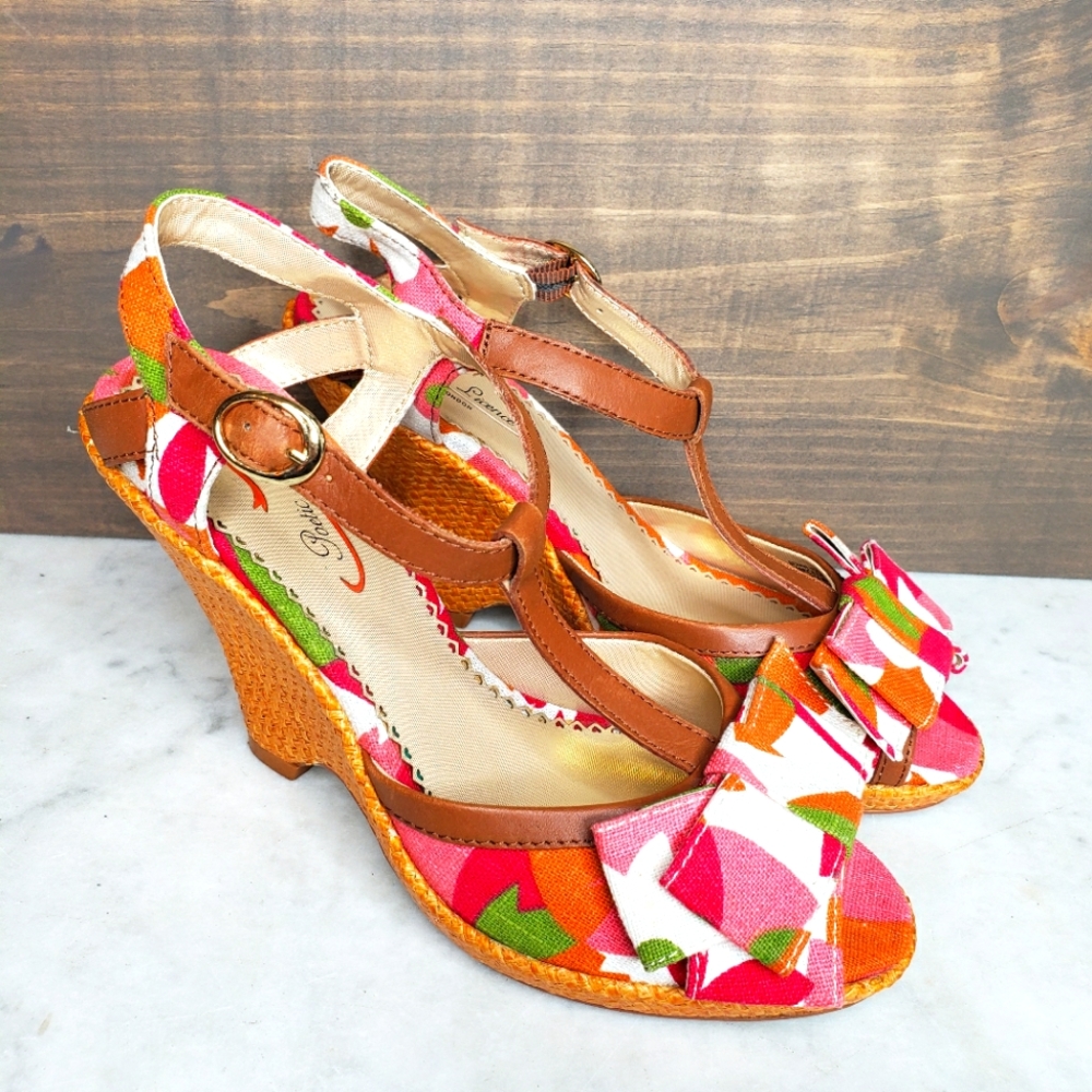 Poetic lisence wedge sandals colorful beautiful shoes size eur 37 us 6.5